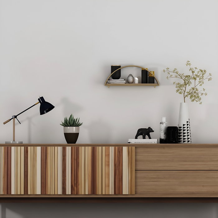 Hanah Home Dekoratif Duvar Rafı 2 - Dorado y Marrón
